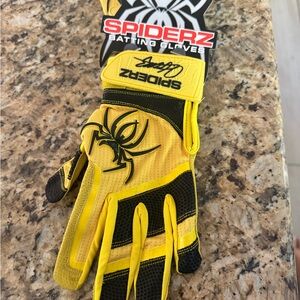 Spiderz Yellow Batting Gloves